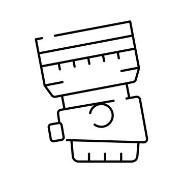 Laser rangefinder measuring tool line icon illustration Stock Illustration