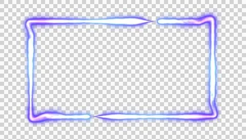 Laser rectangle frame, neon border. transparent Electric lights horizontal Illustrazione stock