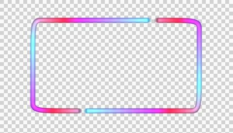 Laser rectangle frame, neon border. transparent Electric lights png 스톡 일러스트