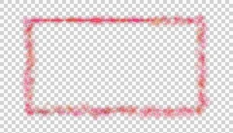 Laser rectangle frame, neon border. transparent Electric lights png Stock Illustration