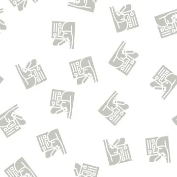 Laser rejuvenation client glyph vector seamless pattern Illustration
