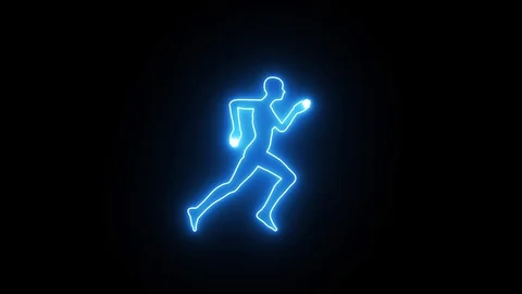 LASER RUNNER isolated loop Stock Footage 128986813