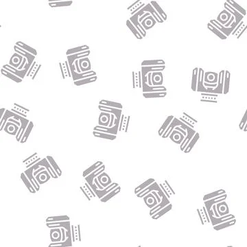 Laser scanner device glyph vector seamless pattern Stock Illustration