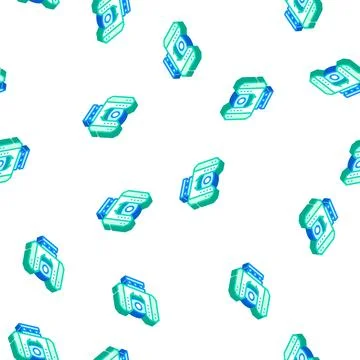 Laser scanner device isometric icon seamless pattern Stock Illustration