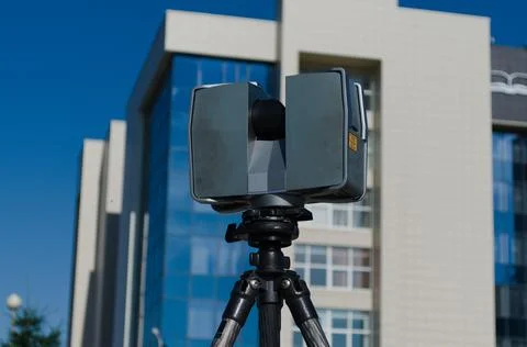 Laser scanner doing its high quality great job Stock Photos