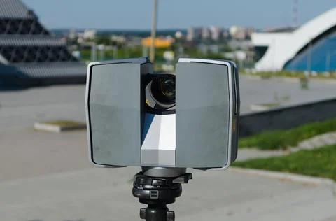 Laser scanner doing its high quality great job Stock Photos