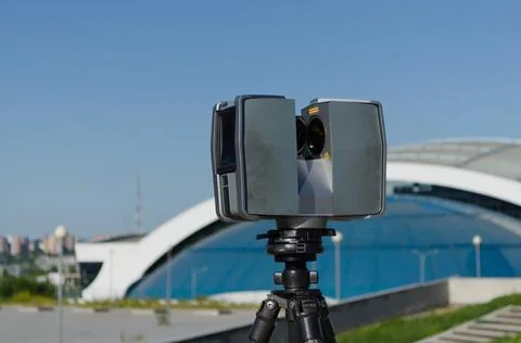 Laser scanner doing its high quality great job Stock Photos