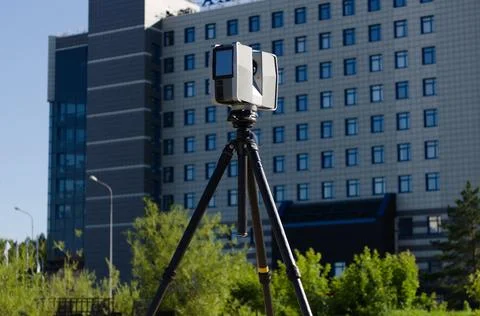 Laser scanner doing its high quality great job Stock Photos