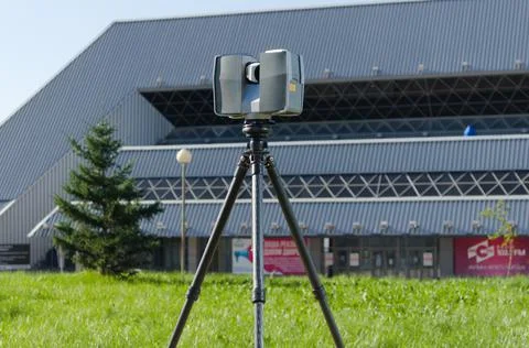 Laser scanner doing its high quality great job Stock Photos