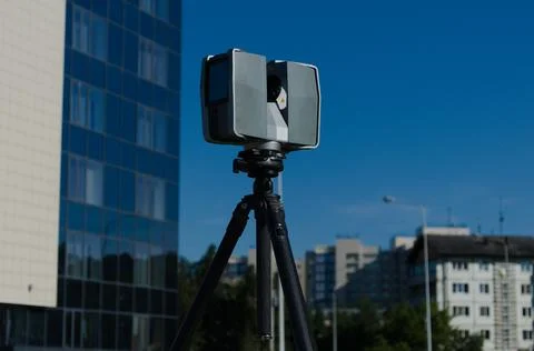 Laser scanner doing its high quality great job Stock Photos