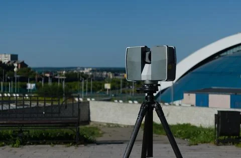 Laser scanner doing its high quality great job Stock Photos