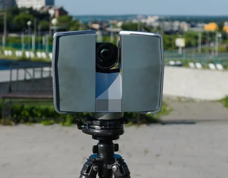 Laser scanner doing its high quality great job Stock Photos