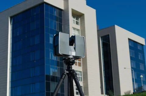 Laser scanner doing its high quality great job Stock Photos