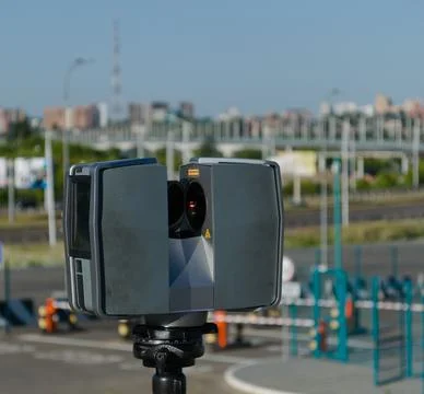 Laser scanner doing its high quality great job Stock Photos