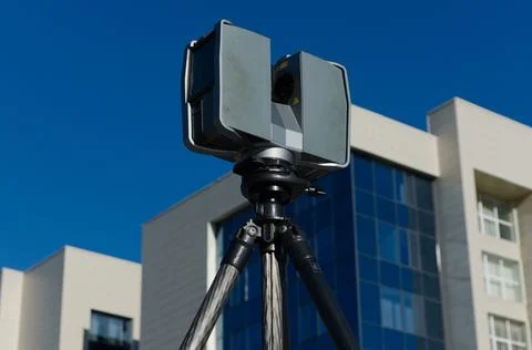 Laser scanner doing its high quality great job Stock Photos