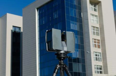 Laser scanner doing its high quality great job Stock Photos