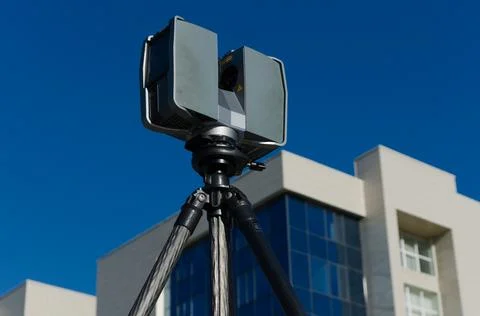 Laser scanner doing its high quality great job Stock Photos