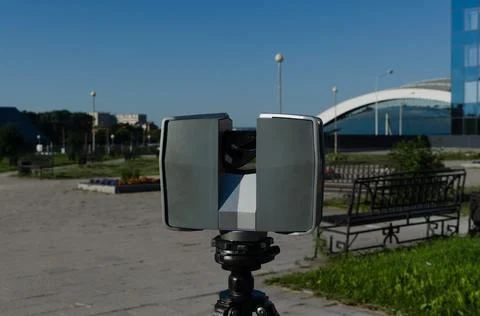 Laser scanner doing its high quality great job Stock Photos