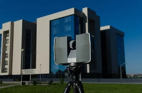 Laser scanner doing its high quality great job Stock Photos