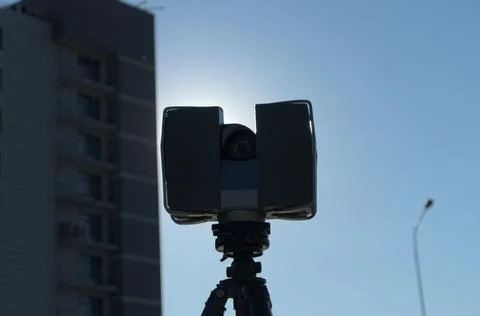 Laser scanner doing its high quality great job Stock Photos