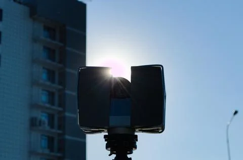 Laser scanner doing its high quality great job Stock Photos