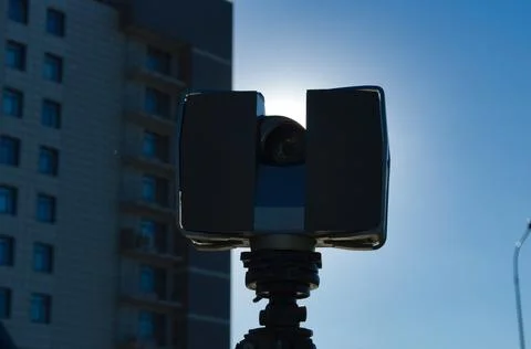 Laser scanner doing its high quality great job Stock Photos