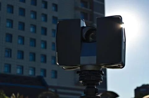 Laser scanner doing its high quality great job Stock Photos