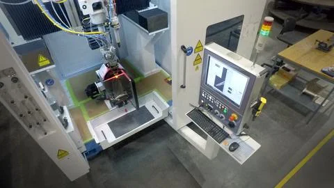 Laser scanner in factory Stock Photos