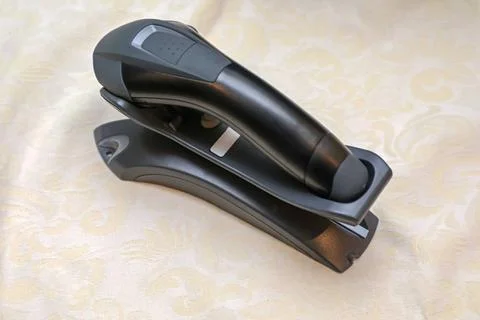 Laser Scanner Handheld Barcode Laser Reader Scanner Device Equipment Copyr... Stock-Fotos