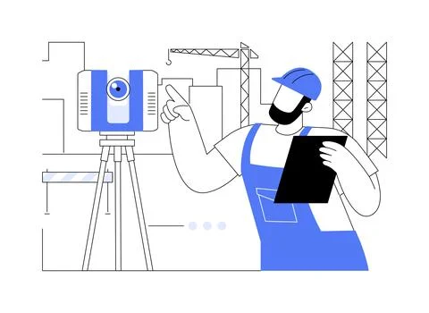 Laser scanners abstract concept vector illustration. Stock Illustration