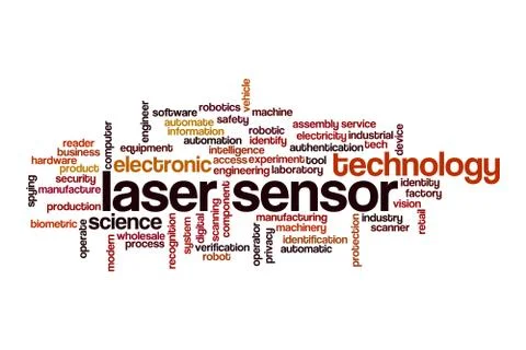 Laser sensor word cloud concept Stock Illustration
