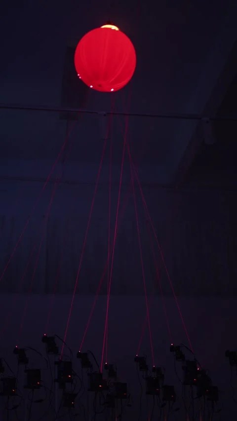 Laser shines with force vertical video Stock Footage 288042529