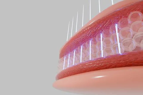 Laser shot through skin layer to collagen for Saggy skin and Facial treatmen Stock Illustration