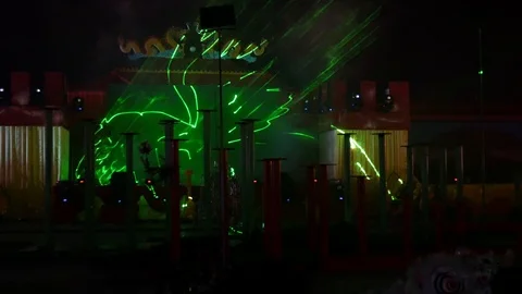 Laser show during Chinese New Year in Thailand Stock-Footage 106984992