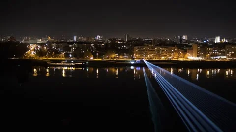 A Laser Show By The Large River Stock Footage 291594076
