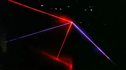 Laser show from multi-colored rays of light in dark in disco Video stock 11277099