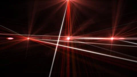 Laser show from multi-colored rays of light in dark in disco. warning, laser  イラスト素材
