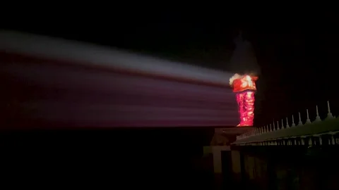 Laser Show at Statue of Unity. It is the world's tallest statue. Stock Footage 261023933