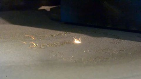 Laser sintering machine for metal. 3D printer printing metal. Stock Footage 89927533
