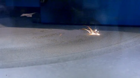 Laser sintering machine for metal. 3D printer printing metal. Stock Footage 90164356