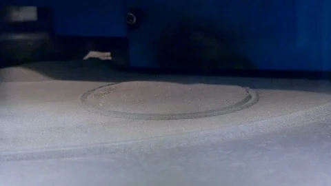 Laser sintering machine for metal. 3D printer printing metal. Stock Footage 90245377