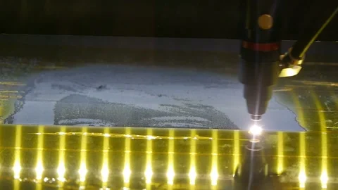Laser sintering machine for metal. 3D printer printing metal. Industrial Stock Footage 101550225