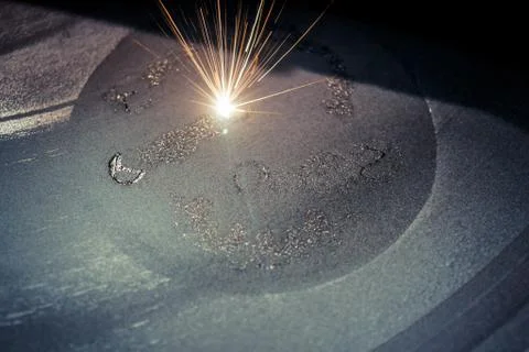 Laser sintering machine for metal. 3D printer printing metal. Stock Photos