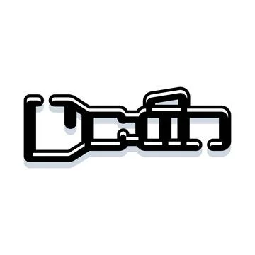 Laser sword icon creating science fiction concept Stock Illustration