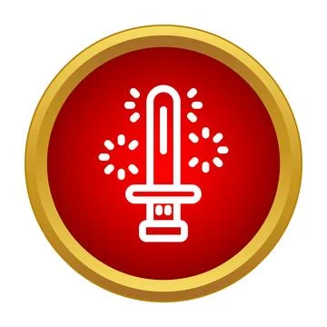 Laser sword weapon icon in red circle Stock Illustration