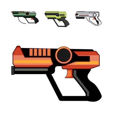 Laser tag blasters toy weaponry for play Stock Illustration