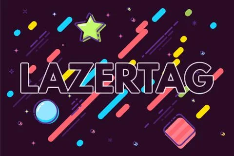 Laser tag game vector web banner template Stock Illustration