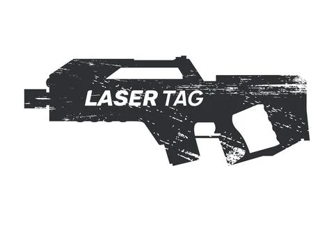 Laser tag gun game vector futuristic weapon logo texture background. Laser tag Illustrazione stock