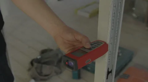 Laser Tape Measuring Vídeo Stock 41636412