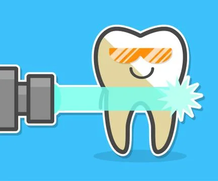 Laser teeth whitening concept. Stock Illustration